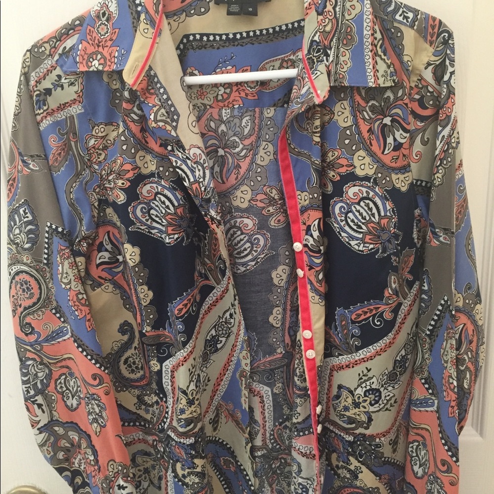 Elegant women’s button down paisley Indian shirt